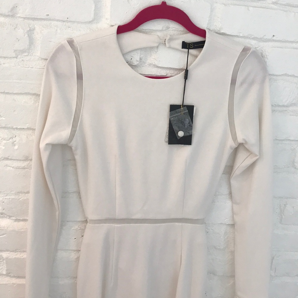 TS midi white open back dress